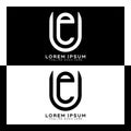 UE initial letter logo. Alphabet U and E pattern design monogram