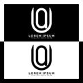 UQ initial letter logo. Alphabet U and Q pattern design monogram