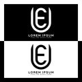 UE initial letter logo. Alphabet U and E pattern design monogram