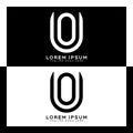 UO initial letter logo. Alphabet U and O pattern design monogram