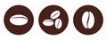 Coffee bean set. Isolated coffe beans on white background Royalty Free Stock Photo