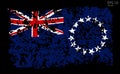 Vector flag of Cook Islands. Vector illustration with cracks and abrasions.Web Royalty Free Stock Photo