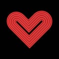 Neon red heart Royalty Free Stock Photo