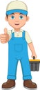 Mechanic boy with a toolbox cartoon