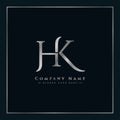 HK Minimal Vector Logo - Simple Business Logo for Monogram H and K Royalty Free Stock Photo