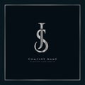 Creative Logo for Initials JS or SJ in Monogram Style - Vector Template for Initial Letter J and S Royalty Free Stock Photo