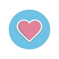 Heart icon in blue circle. Love symbol. Minimalistic