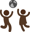 Abstract playing kids icon design on white