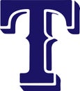 Abstract Texas Rangers team logo design on white