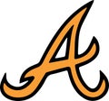 Abstract Atlanta Braves team logo design on white