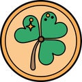 Abstract Shamrock Gold Coin clipart design on white