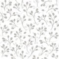 delicate pastel gray green botanical branches on white background