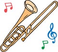 Abstract Bass Trombone clipart design on white Royalty Free Stock Photo