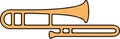 Abstract trombone clipart design on white Royalty Free Stock Photo