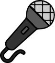 Abstract microphone clipart design on white