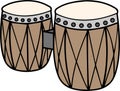 Abstract Twin Drums clipart design on white Royalty Free Stock Photo