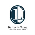 Letter L Logo in Oval shape. Alphabet L Business Icon in Round Shape