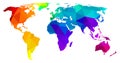 World map, vector colorful illustration.