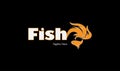 Ornamental fish symbol abstract business logo design