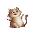 Cute cat smile with white background vector illustrator Royalty Free Stock Photo