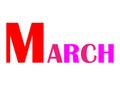 MARCH - Colorful March font and text Royalty Free Stock Photo