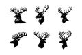 A set black deer had design silhouette vector illustrator Royalty Free Stock Photo