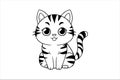 Cute cat cartoon vector icon illustration. Flat style animal cartoon logo Royalty Free Stock Photo