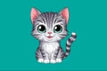 Cute cat cartoon vector icon illustration. Flat style animal cartoon logo Royalty Free Stock Photo