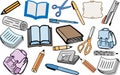 Abstract school item collection design on white Royalty Free Stock Photo