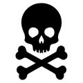 Skull and Crossbones Icon. Human skeleton. Skelton Hazard. A Spooky Vector for Halloween themed and Health Warnings. Poison Symbol Royalty Free Stock Photo