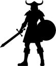Viking Norse warrior silhouette vector graphic Royalty Free Stock Photo