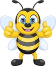cute bee giving thumbs up cartoon Royalty Free Stock Photo