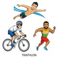 Triathlon athletes. Royalty Free Stock Photo