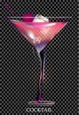 Pink cocktail icon , surrealism on transparent background Royalty Free Stock Photo