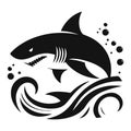 Shark silhouette vector iconic logo Royalty Free Stock Photo