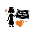 Celebrate Happy Teachers\' Day, Silhouette icon Ideas for Virtual and In-Person Events Royalty Free Stock Photo