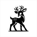 A baby deer silhouette vector art illustration Royalty Free Stock Photo
