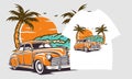 retro car t shirt design collection Royalty Free Stock Photo