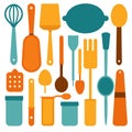 Comprehensive Kitchen Tools Silhouette Vector Collection Essential Cooking Utensils. Royalty Free Stock Photo