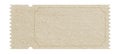 Old vintage ticket template made of beige textured paper with blank space for text Royalty Free Stock Photo
