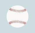 Baseball ball logo. Isolated baseball ball on blue background. Leather ball Royalty Free Stock Photo