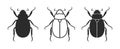 Scarab beetle logo. Isolated scarab beetle on white background Royalty Free Stock Photo
