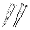 Crutches Vector Outline Illustration Perfect for Medical Projects Royalty Free Stock Photo