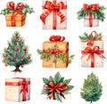 Christmas gifts, set Royalty Free Stock Photo