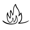 Bon fire continuous one line drawing outline vector illustration Royalty Free Stock Photo