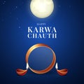 Happy Karwa Chauth Social Media Post and Greetings. Royalty Free Stock Photo