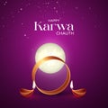 Happy Karwa Chauth Social Media Post and Greetings. Royalty Free Stock Photo