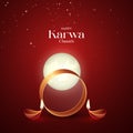 Happy Karwa Chauth Social Media Post and Greetings. Royalty Free Stock Photo