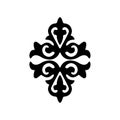 Elegant black decorative motif featuring intricate curves and flourishes on a white background, Royalty Free Stock Photo