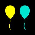 Set of simple images of balloon vector icon, logo and graphic art-1 Royalty Free Stock Photo